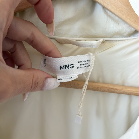 Mango Off-White Waterproof Puffer Jacket - Size XXL - Picture 3 of 7